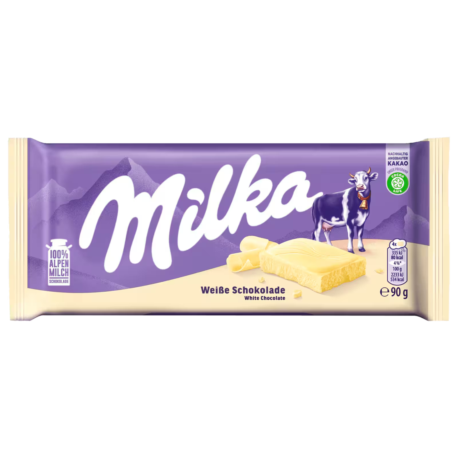Milka White chocolate 90g bar