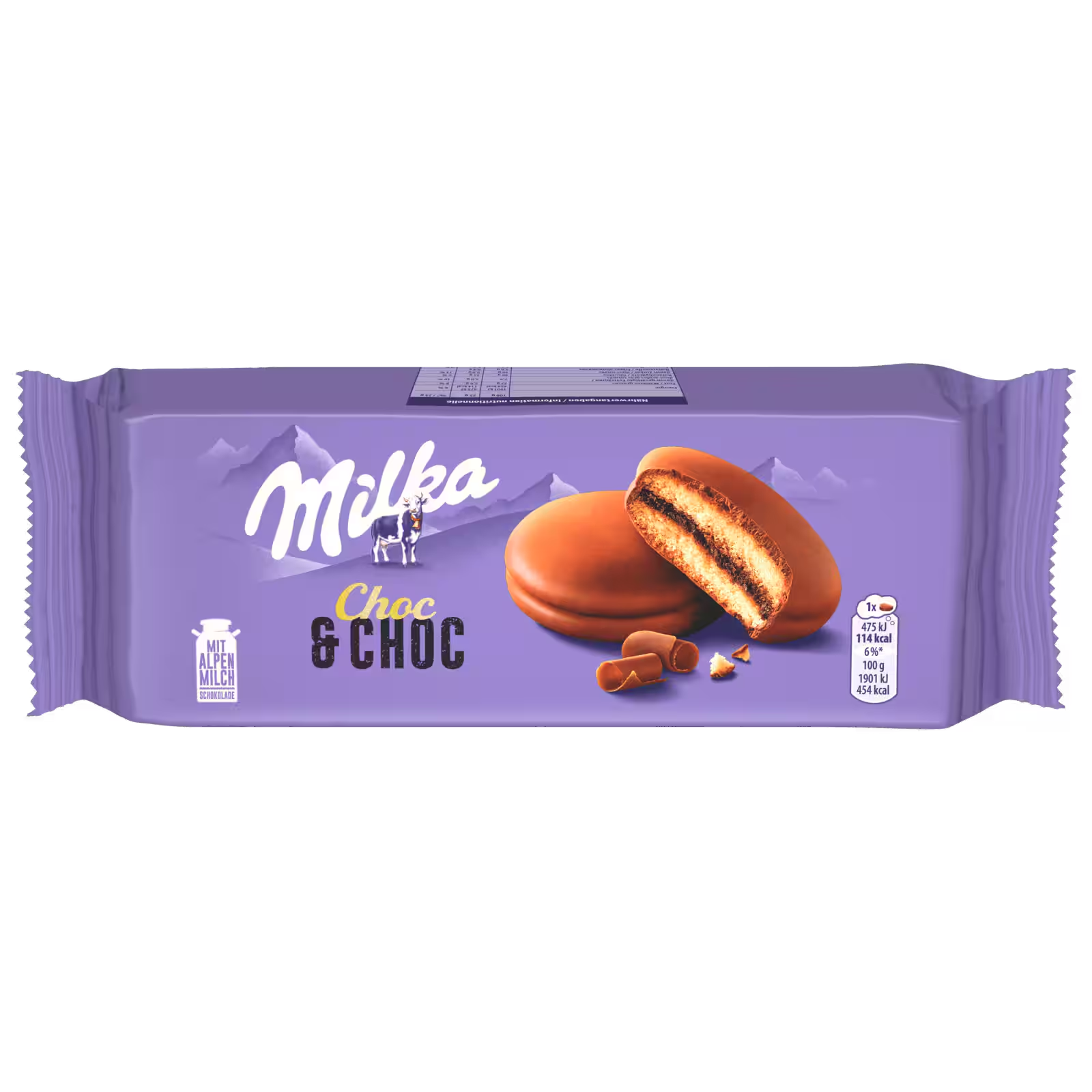 Milka Choc and Choc – chocolate filled soft cake biscuits