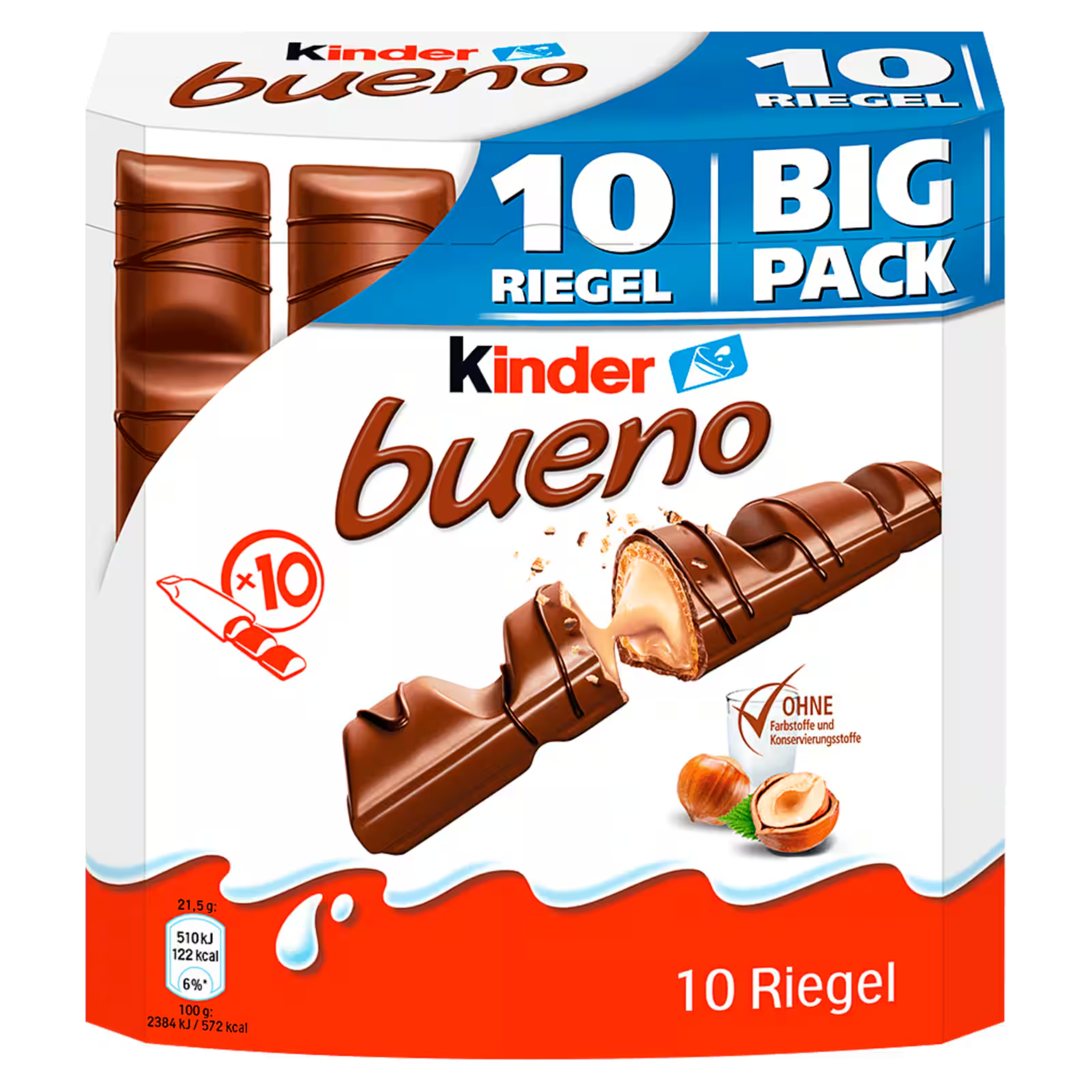 Kinder Bueno Big Pack – 10 German chocolate hazelnut bars