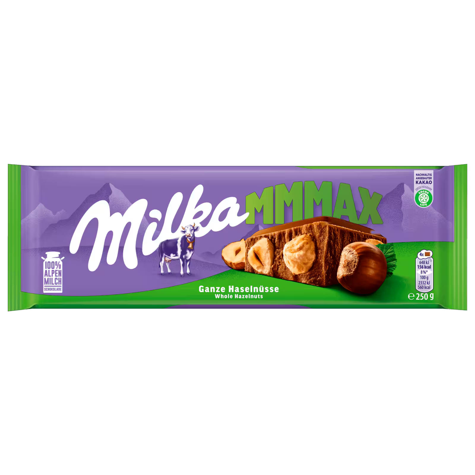 Milka MMMAX Whole Hazelnut 250g large chocolate bar