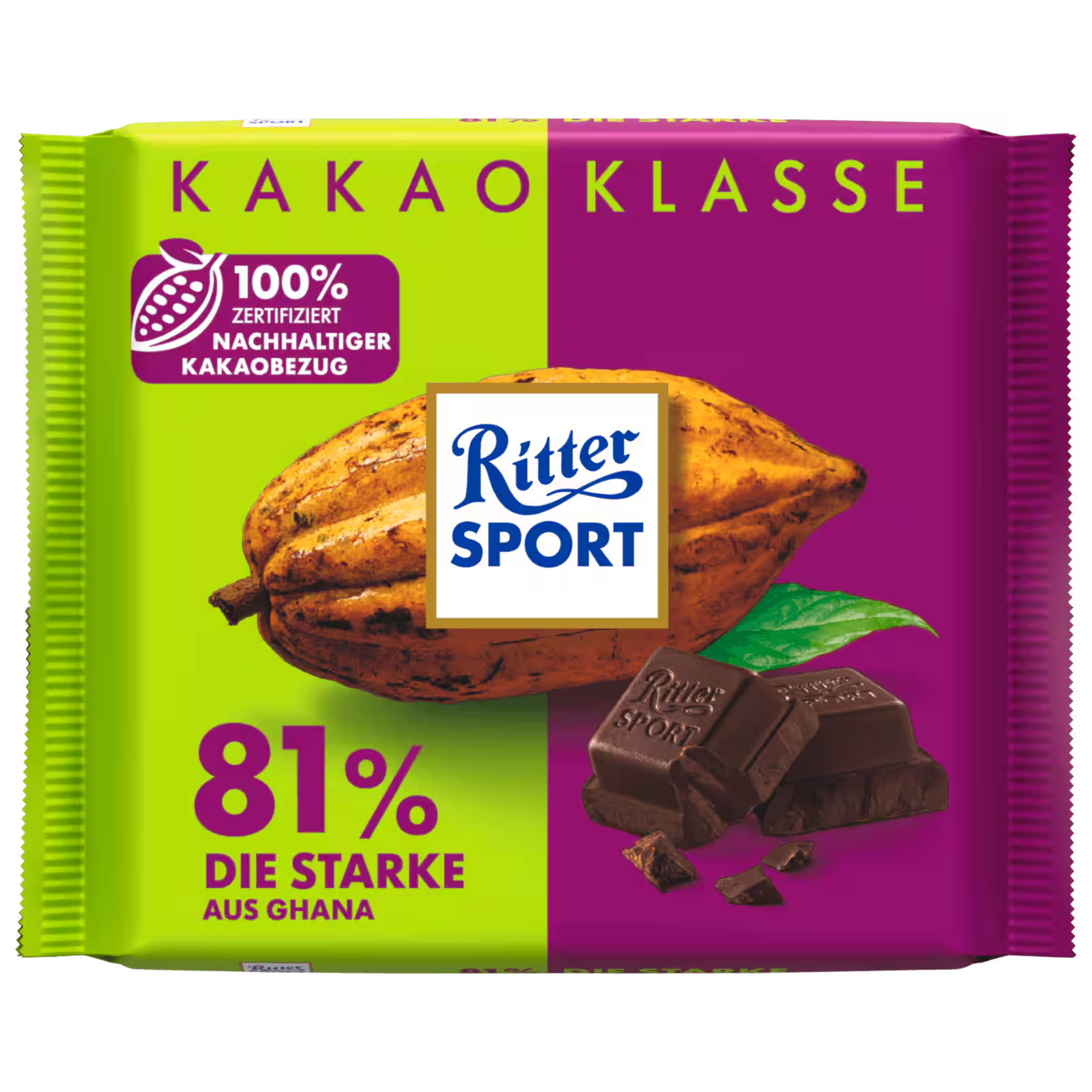 Ritter Sport 81 percent dark chocolate Ghana 100g