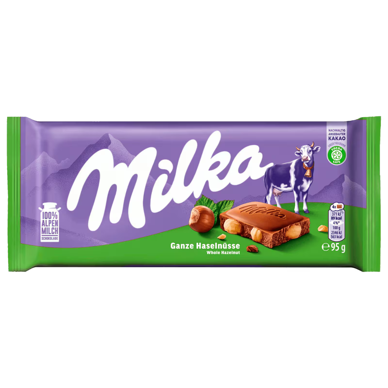 Milka Whole Hazelnut chocolate 95g bar