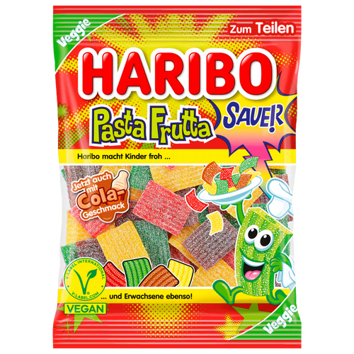 Haribo Pasta Frutta Sour bag – vegan German sour fruit gummies