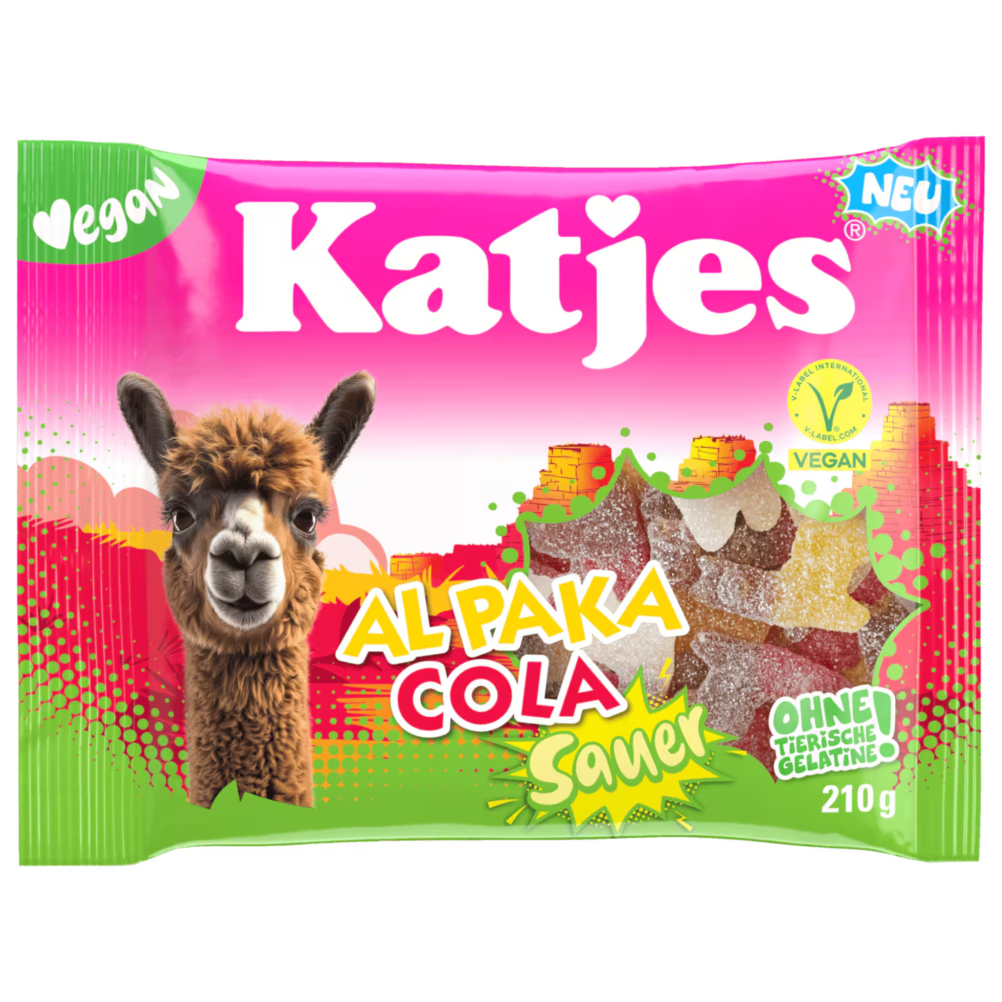 Katjes Alpaca Cola Sour 210g bag – vegan cola gummies