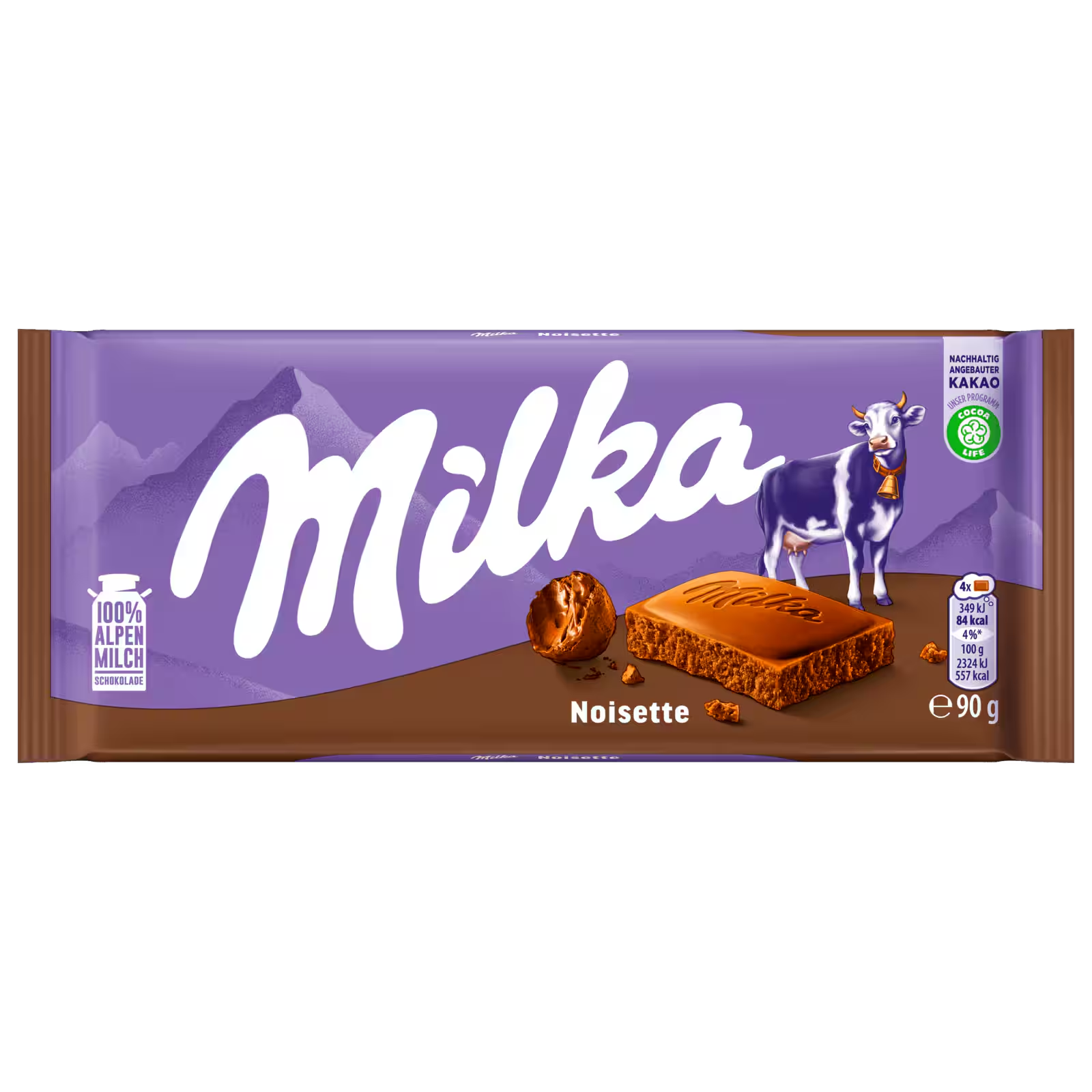 Milka Noisette chocolate 90g bar with hazelnut cream