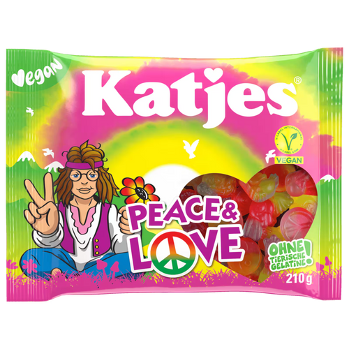 Katjes Peace and Love 210g bag – vegan German fruit gummies