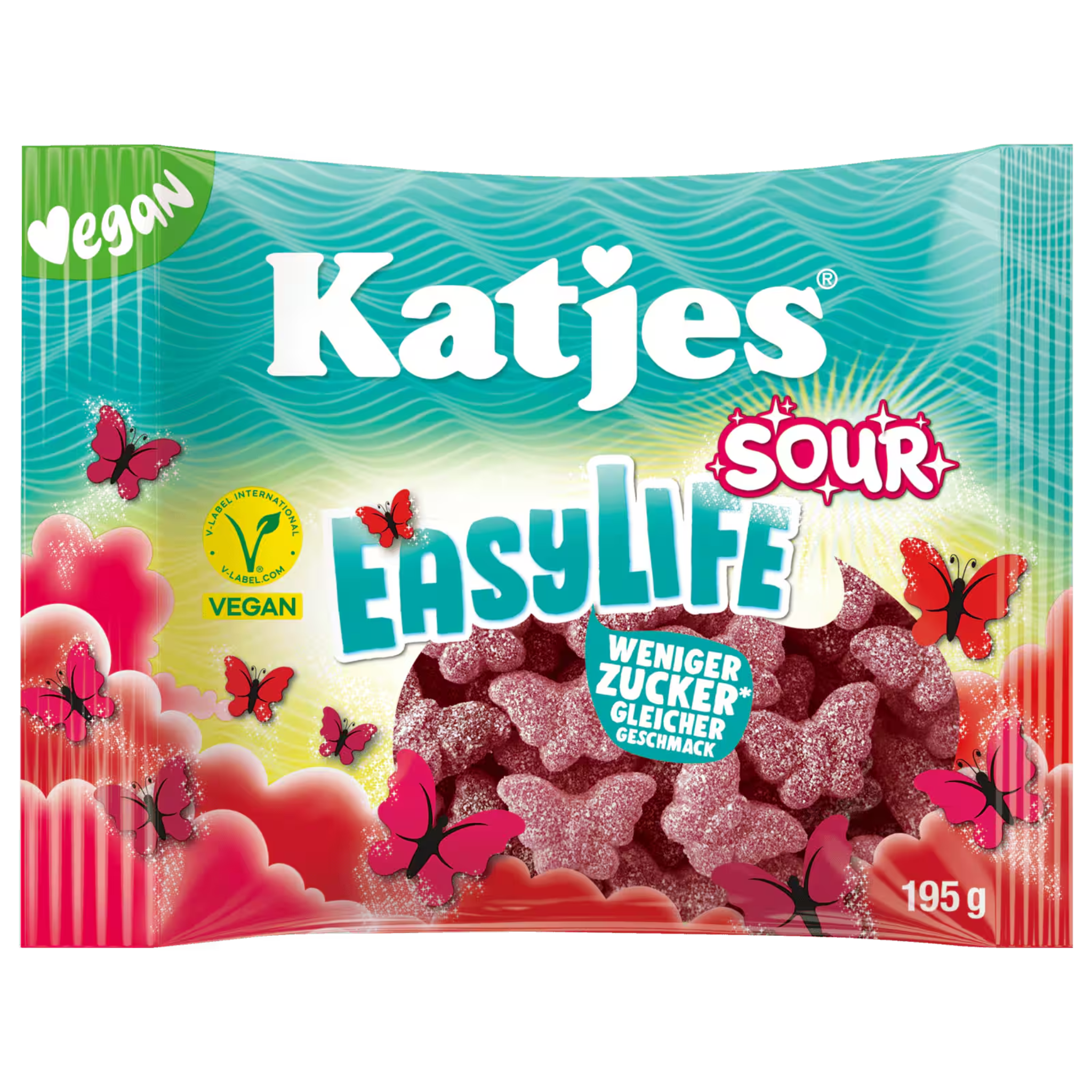 Katjes Easy Life Sour 195g bag – vegan sour gummies