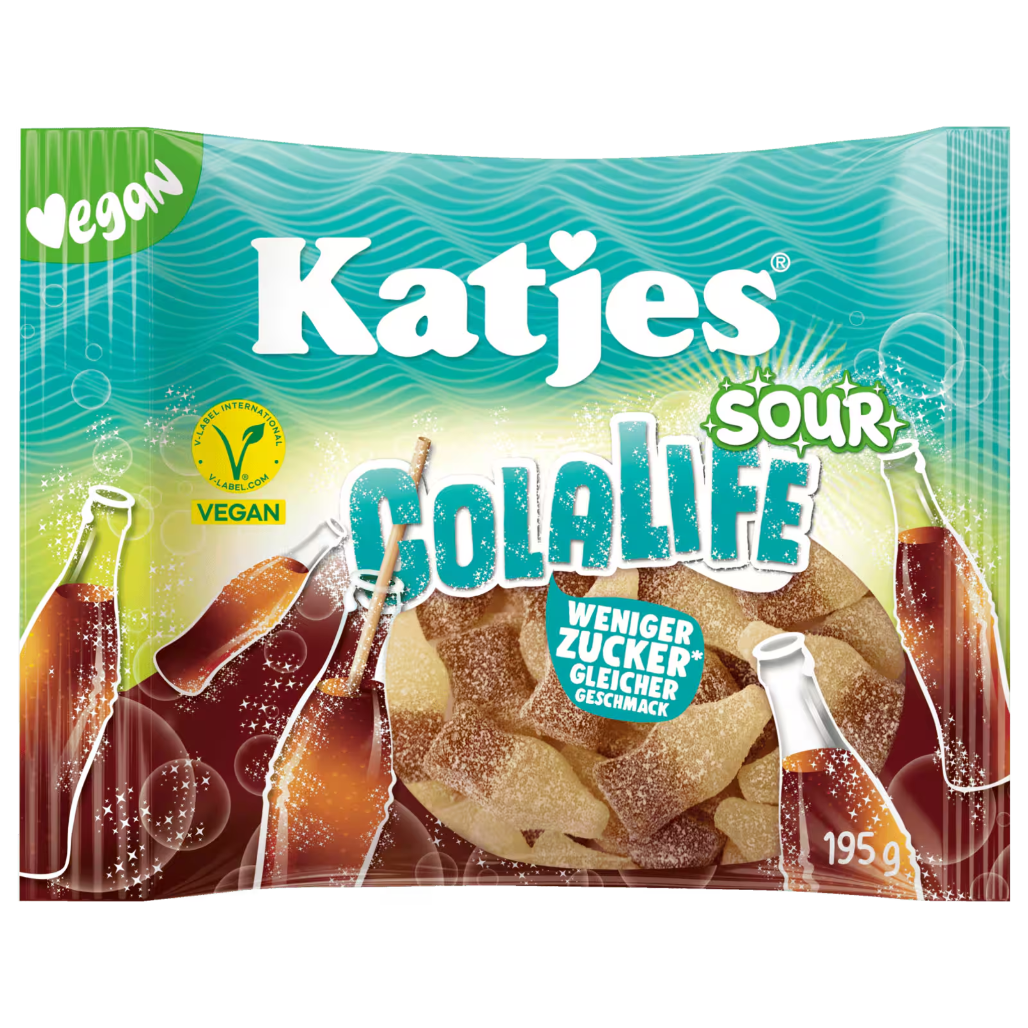 Katjes Cola Life Sour 195g bag – vegan cola gummies