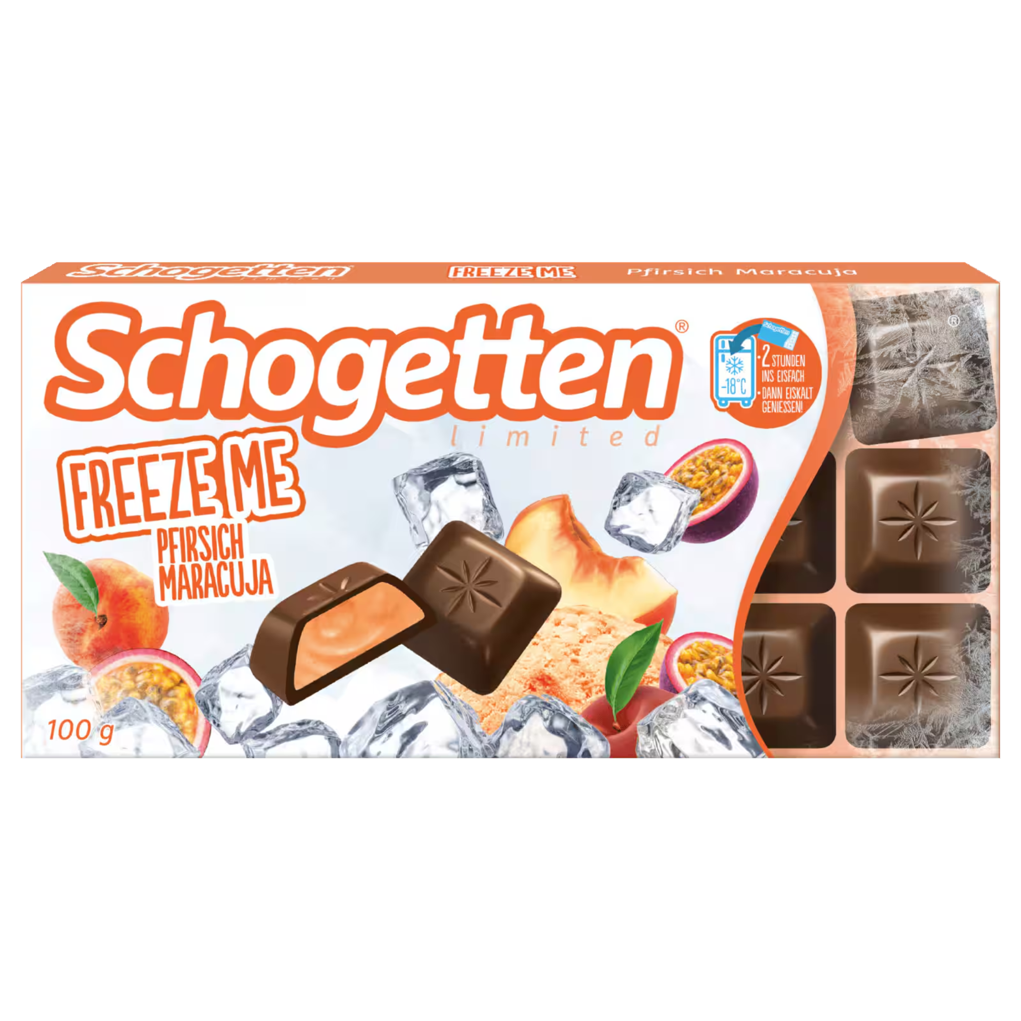 Schogetten Freeze Me Peach Passionfruit 100g squares