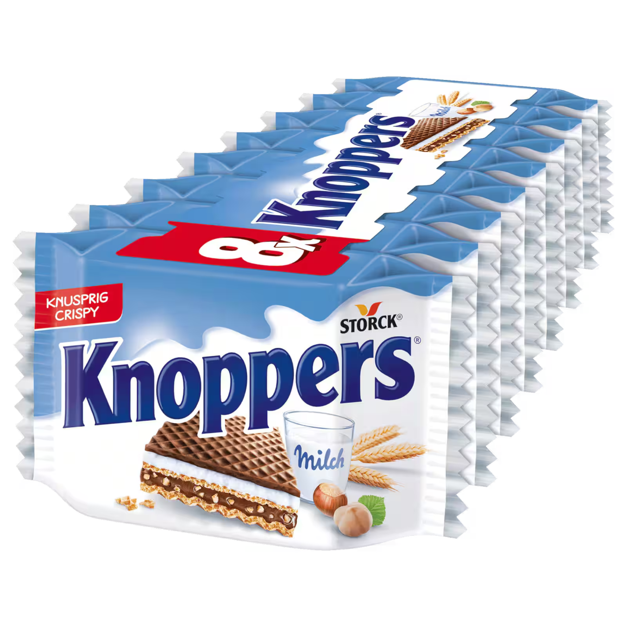 Storck Knoppers 8-pack – German milk hazelnut wafers