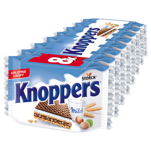 Storck Knoppers 8-pack – German milk hazelnut wafers