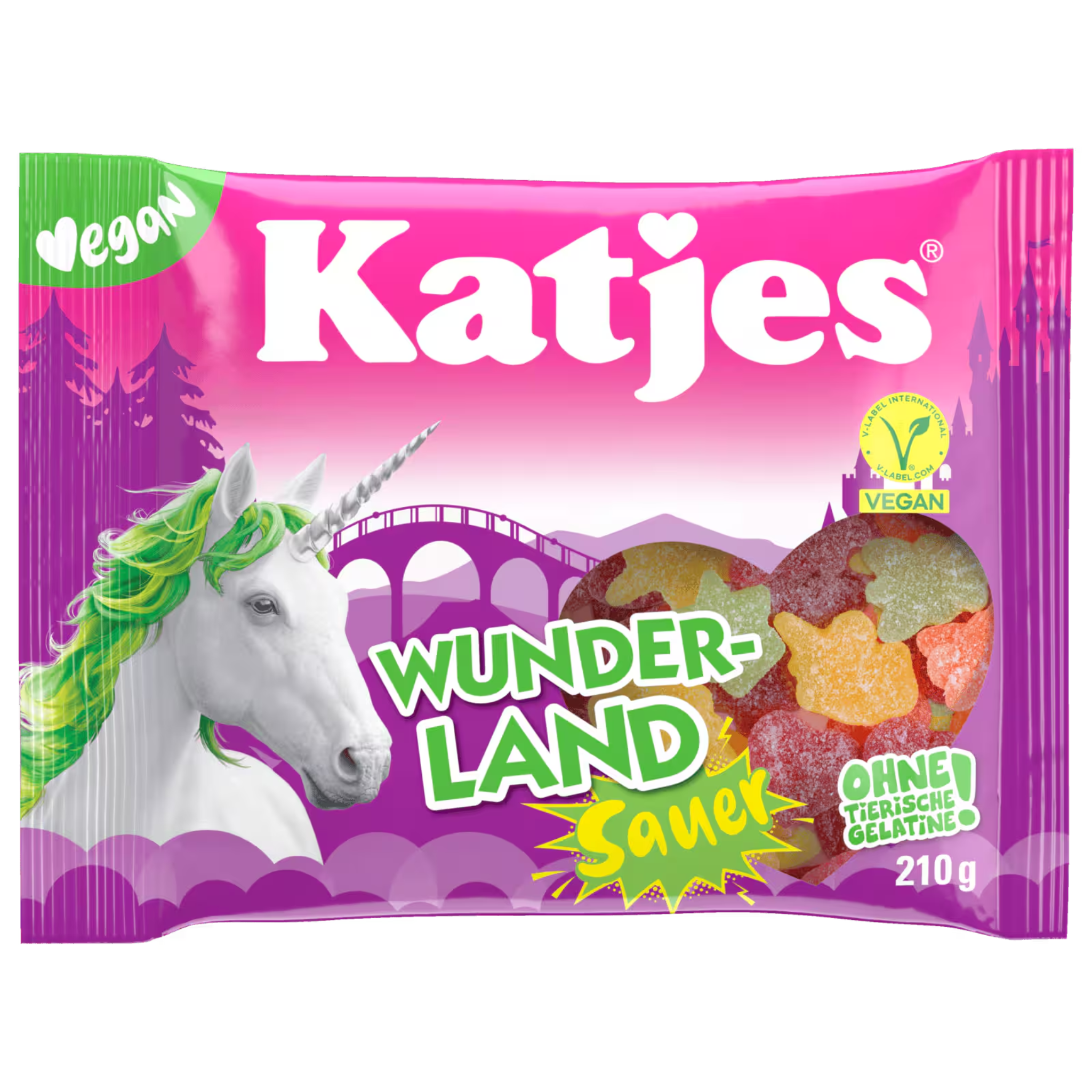 Katjes Wonderland Sour 210g bag – vegan sour gummies