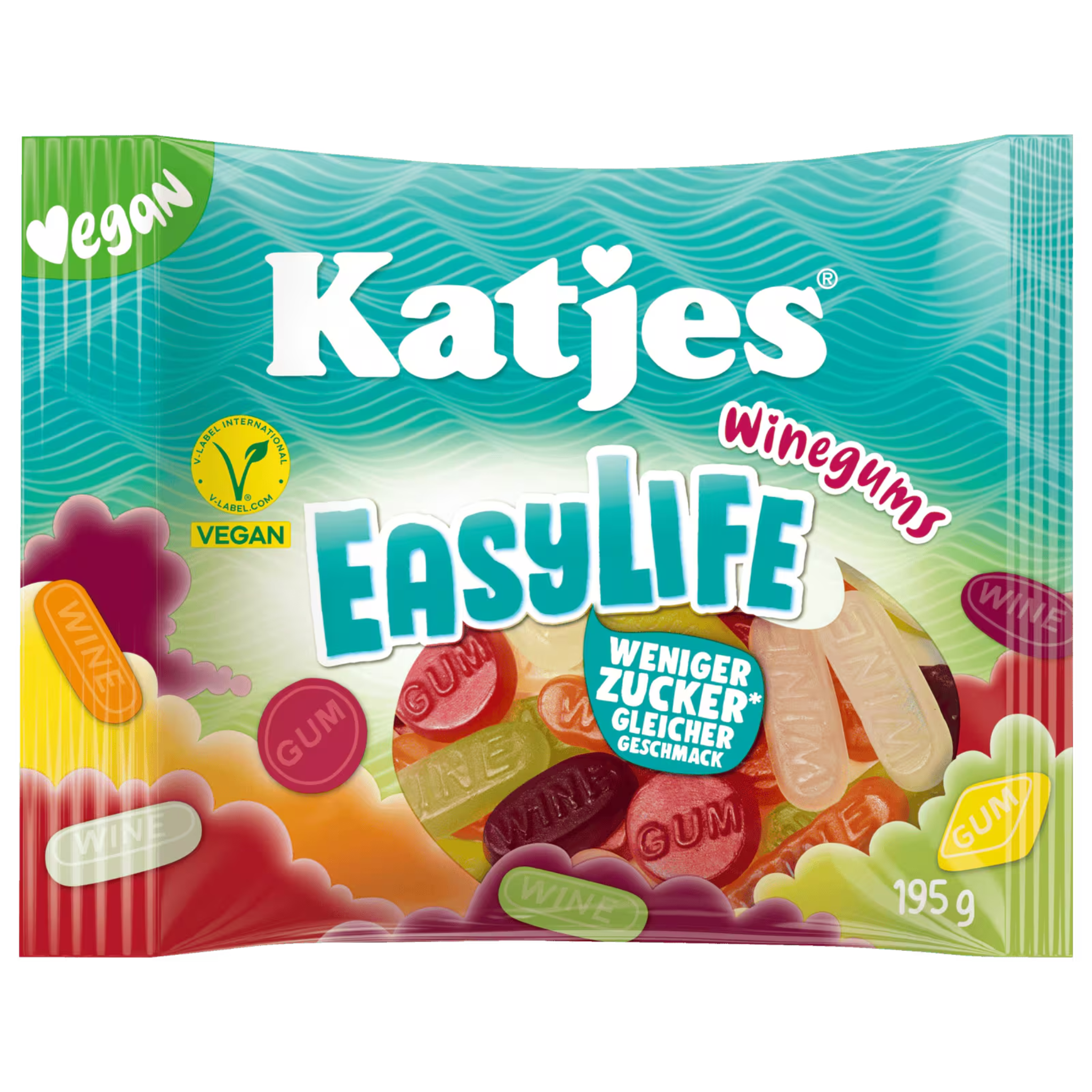 Katjes Easy Life Winegums 195g bag – vegan wine gums