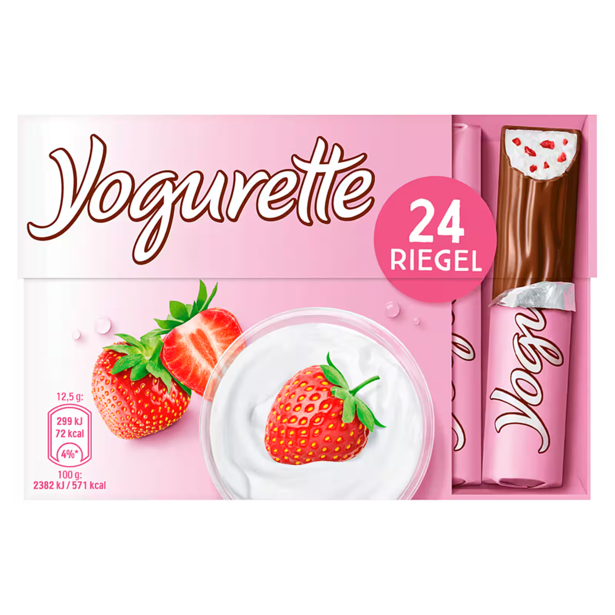 Yogurette strawberry yogurt chocolate bars 24-pack