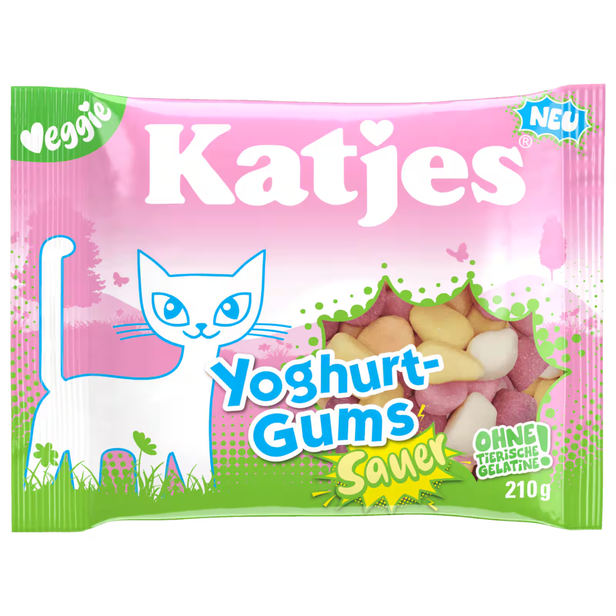 Katjes Yoghurt Gums Sour 210g bag – vegan sour gummies