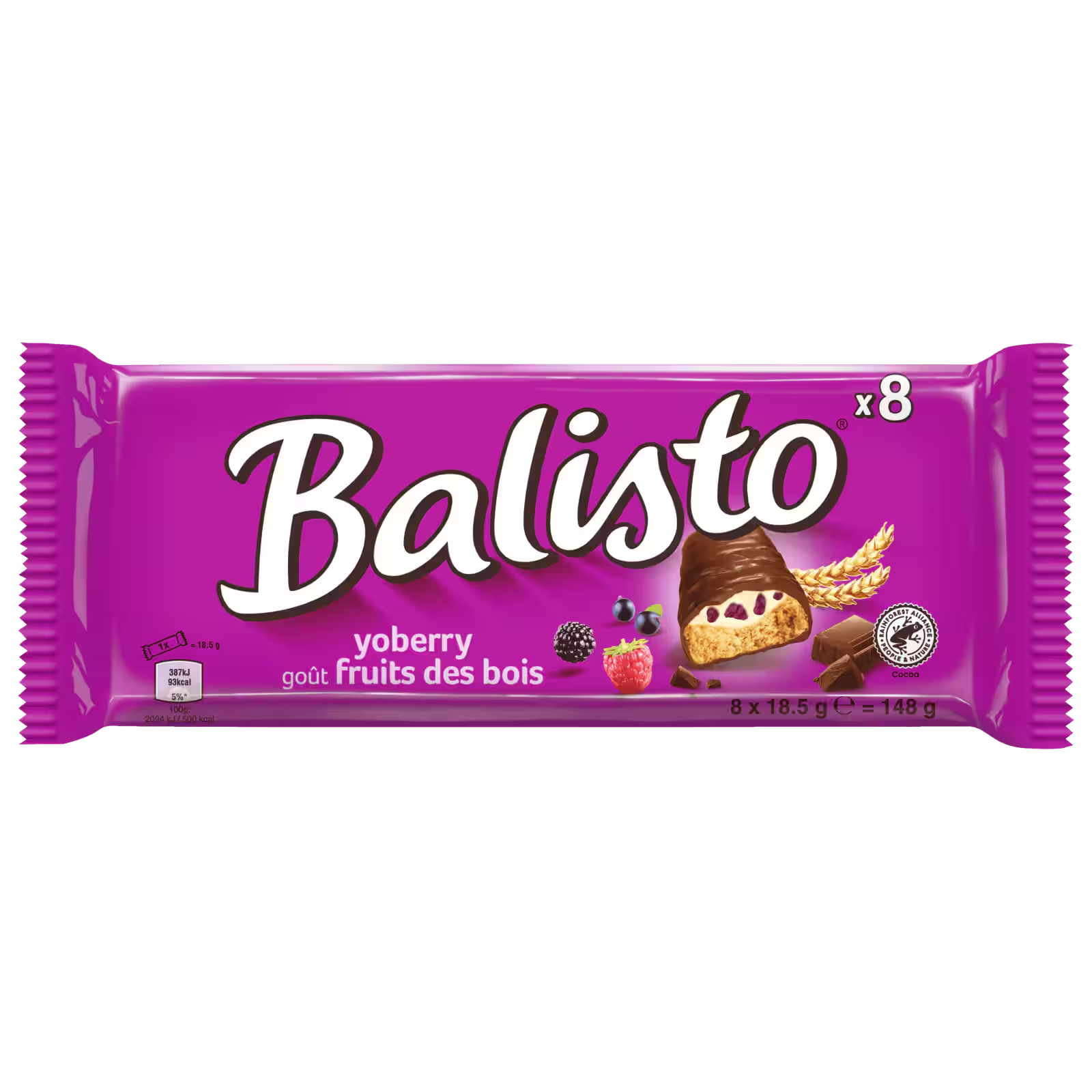 Balisto Yoberry chocolate cereal bars 8-pack