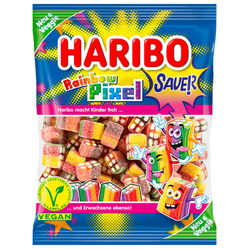 Haribo Rainbow Pixel Sour bag – vegan German rainbow gummies