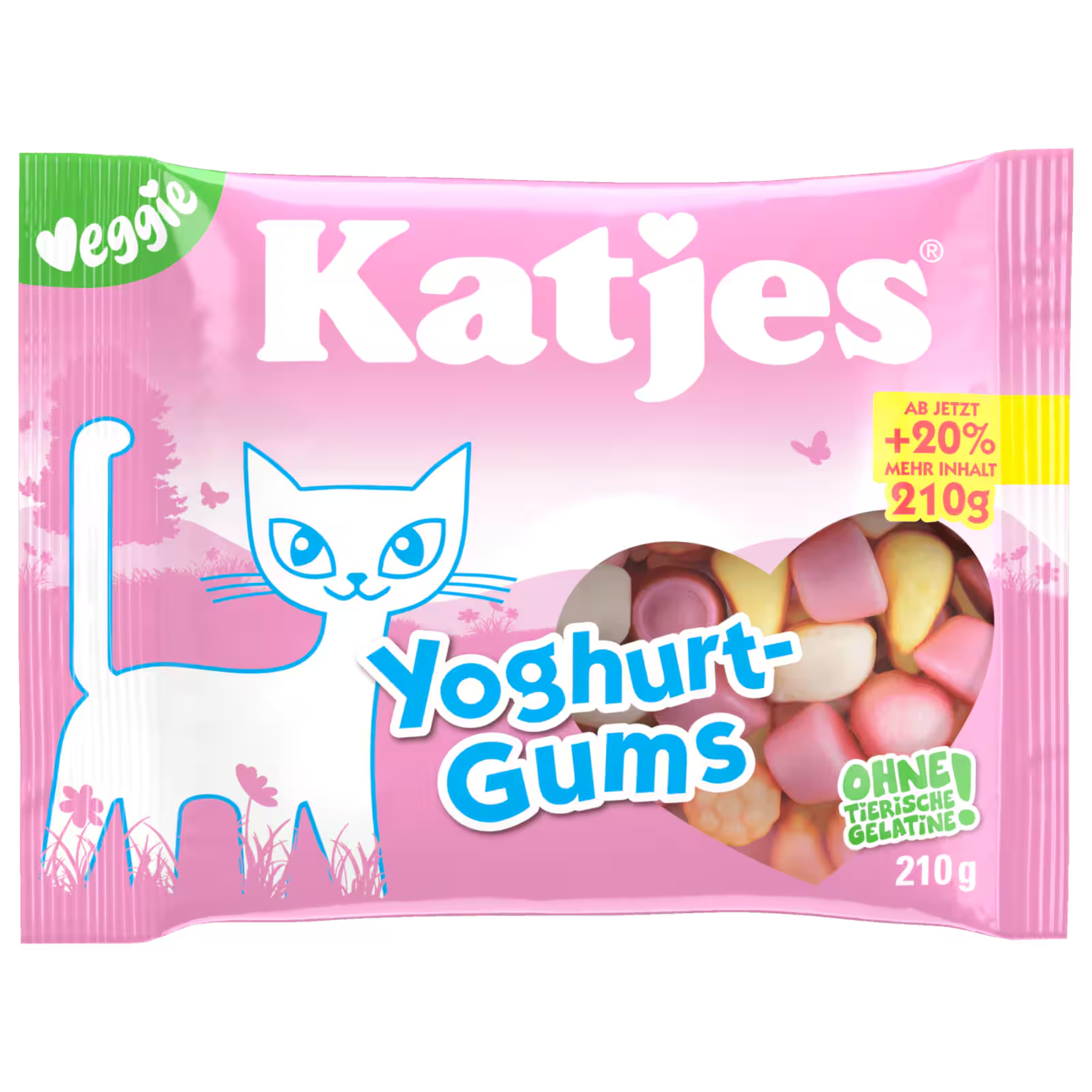 Katjes Yoghurt Gums 210g bag – vegan fruit yogurt gummies