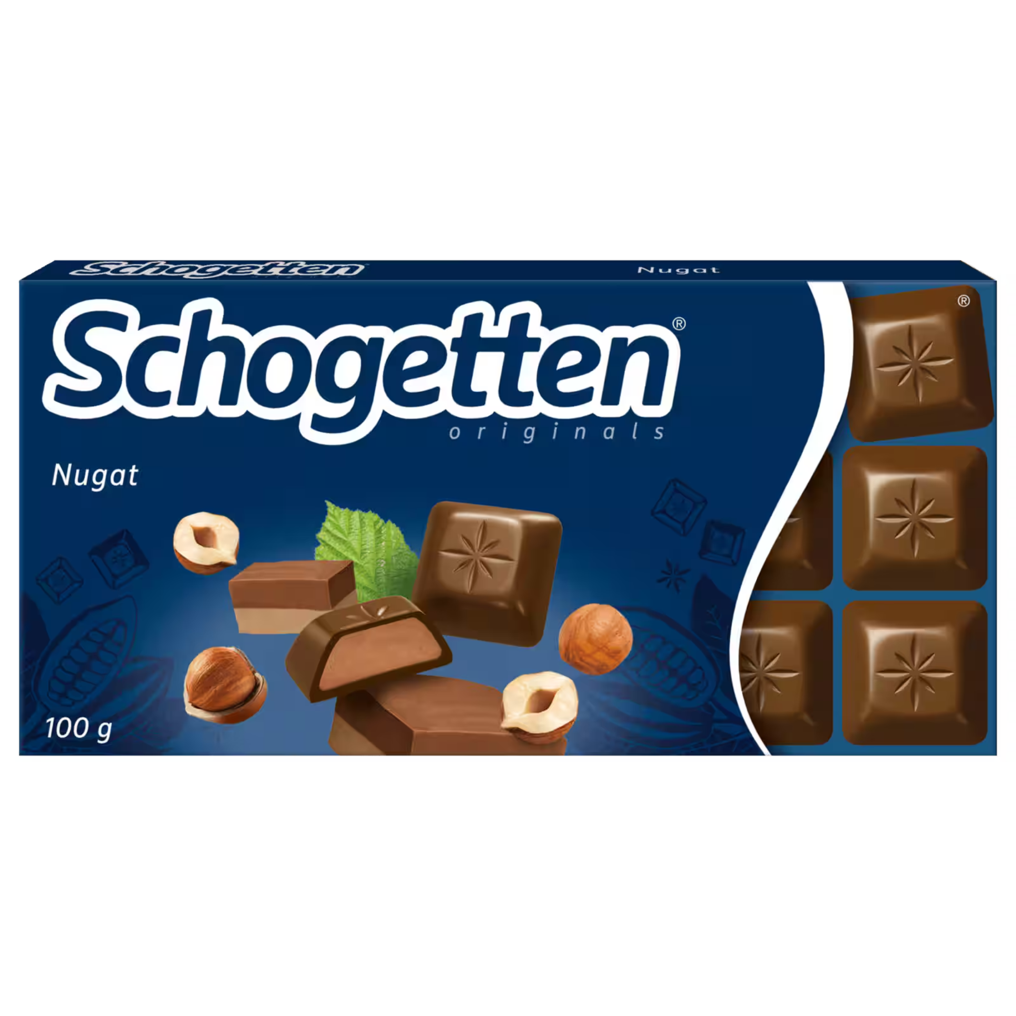 Schogetten hazelnut nougat chocolate 100g squares