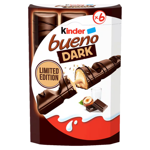 Kinder Bueno Dark 6-pack limited edition – dark chocolate wafer bars
