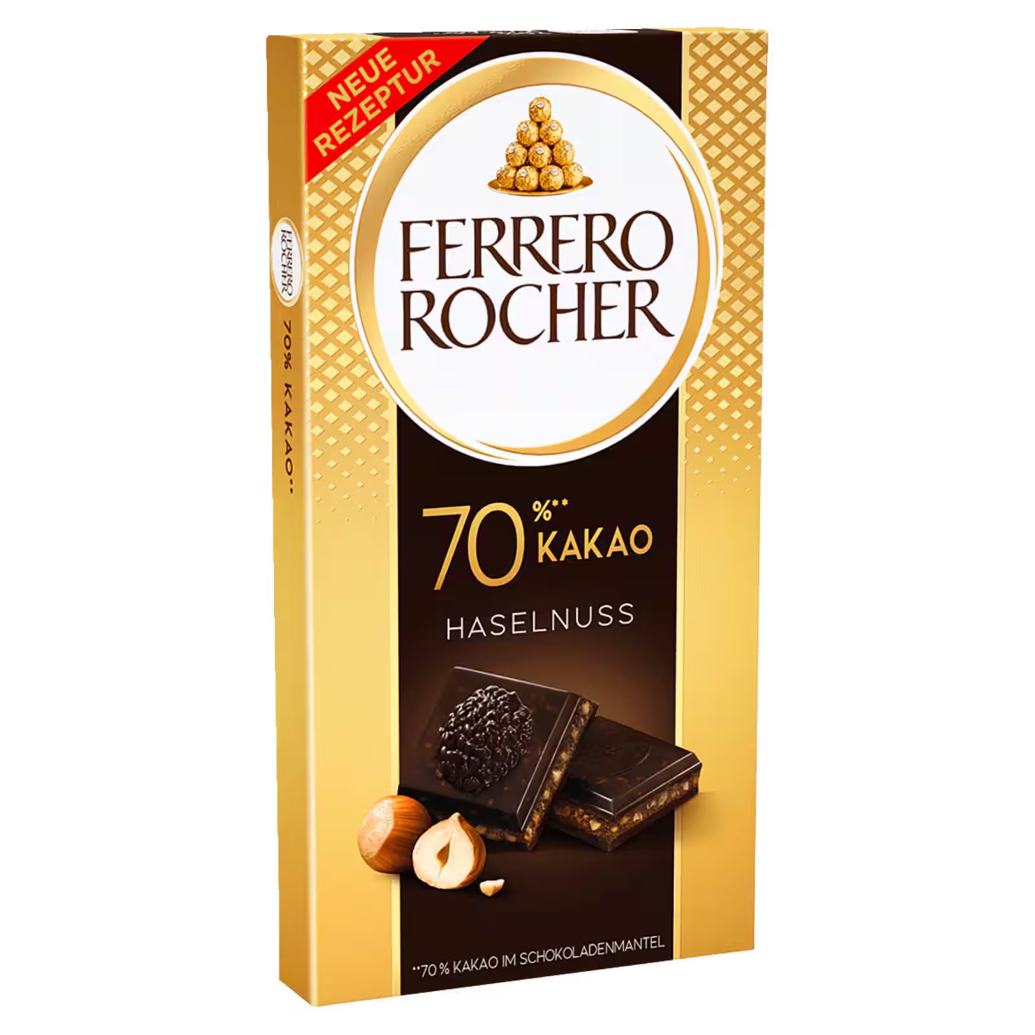 Ferrero Rocher 70 percent dark chocolate hazelnut bar