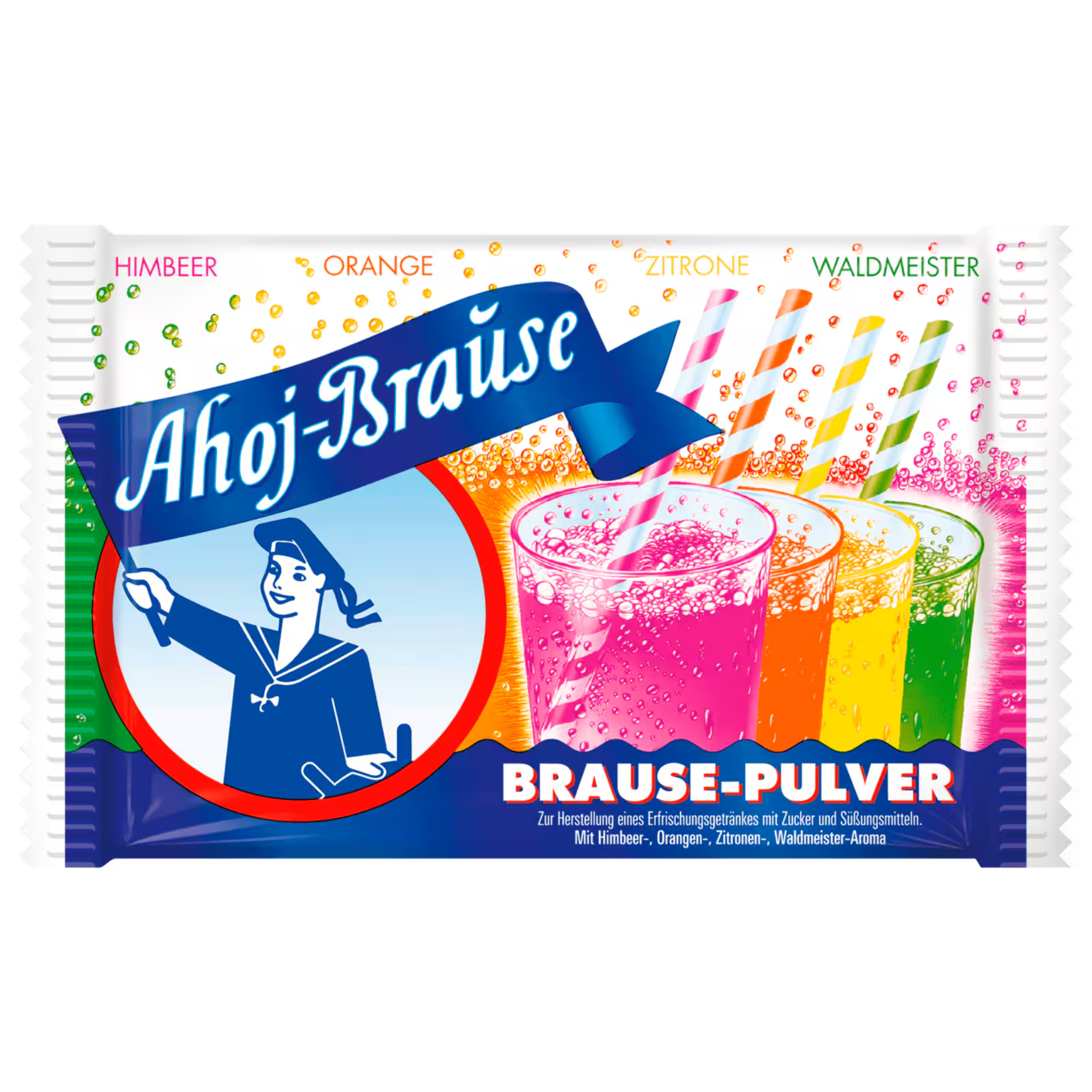 Ahoj-Brause fizzy drink powder packets – 4 flavors