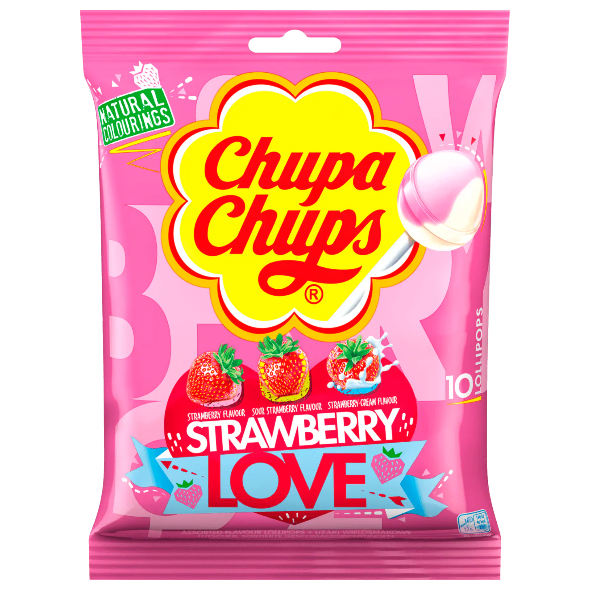 Chupa Chups Strawberry Love lollipops 10-pack